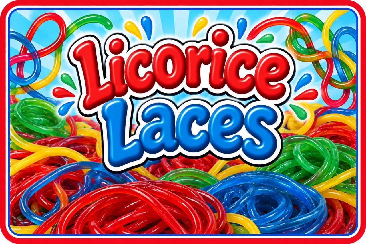 Blue Raz Licorice Laces candy mix